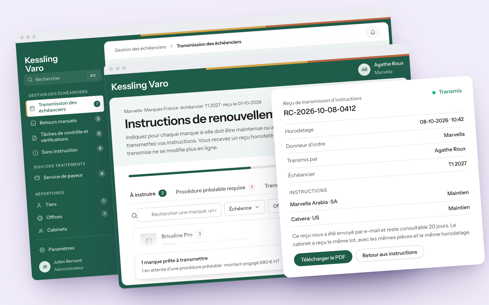La même application aux couleurs d’un cabinet